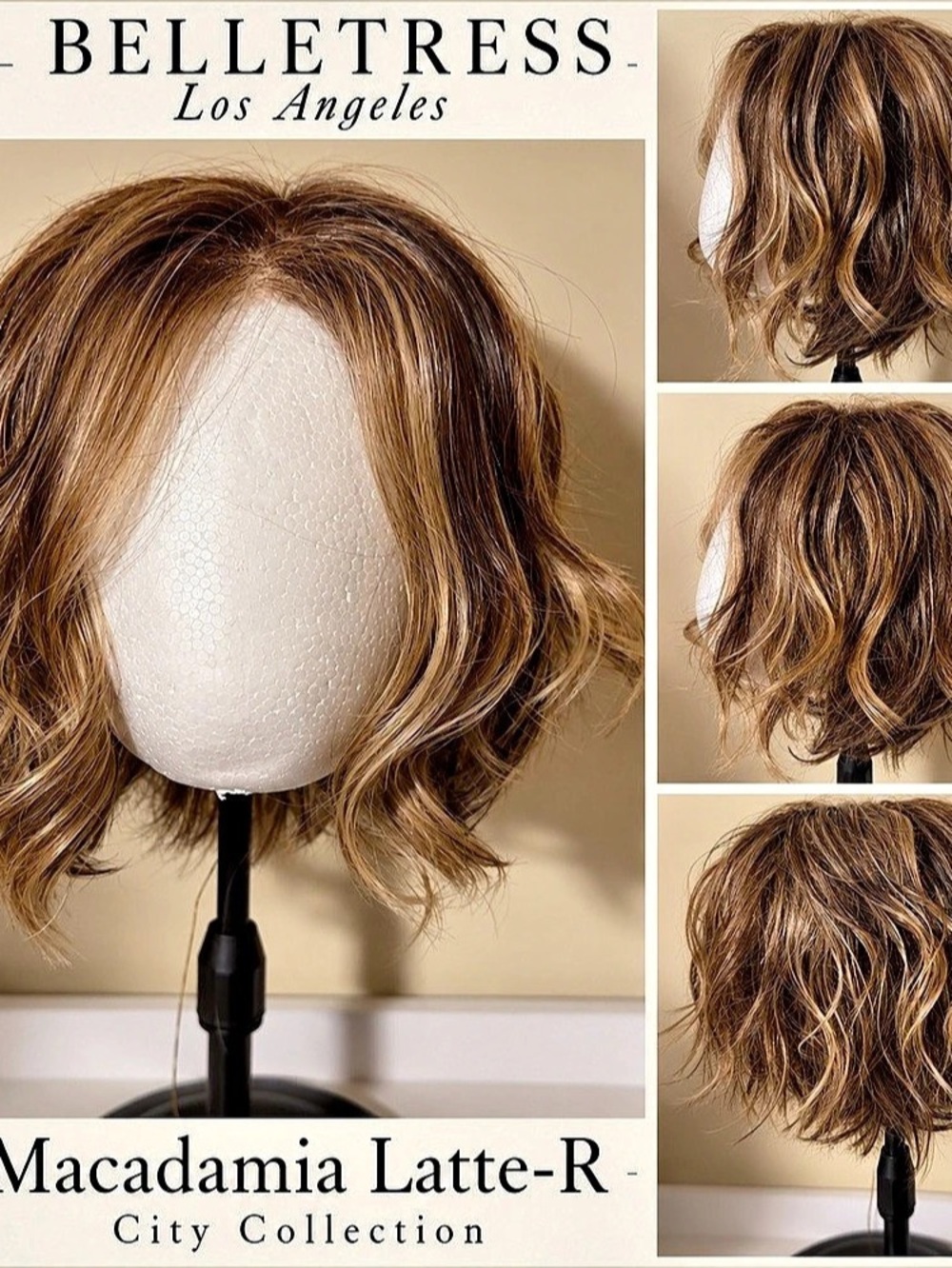 BelleTress Macadamia Latte-R Wavy Wig Brown & Blonde NWT